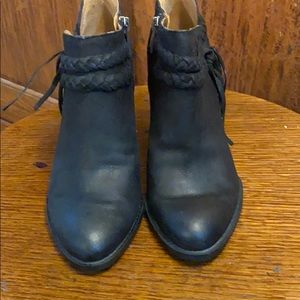 Franco Sarto black wedge heeled booties Sz 6.5